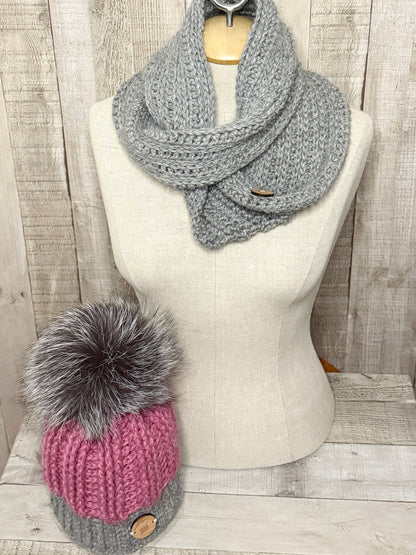 Ensemble tuque et écharpe en alpaga et laine