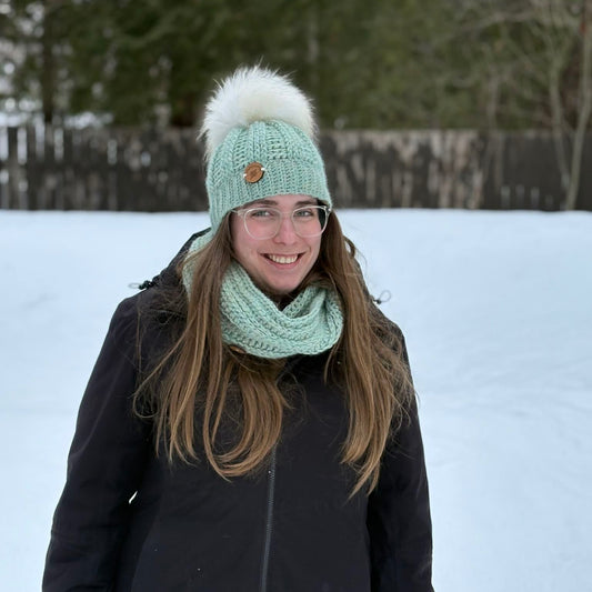 Ensemble tuque et écharpe en alpaga et laine