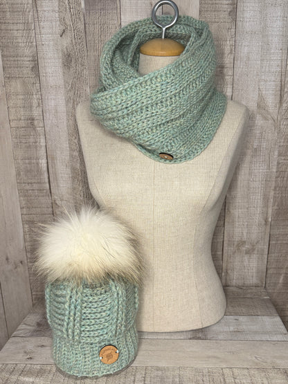Ensemble tuque et écharpe en alpaga et laine