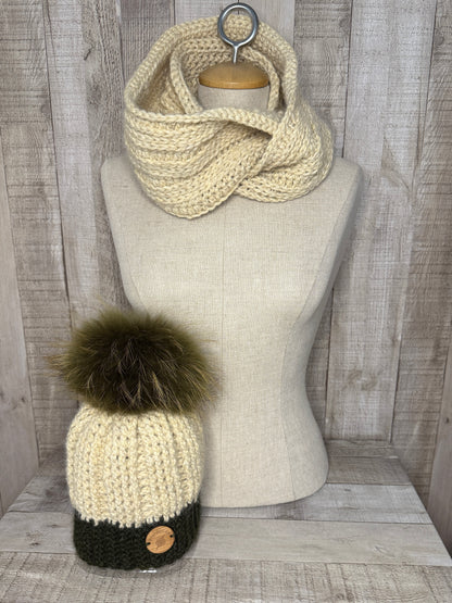 Ensemble tuque et écharpe en alpaga et laine