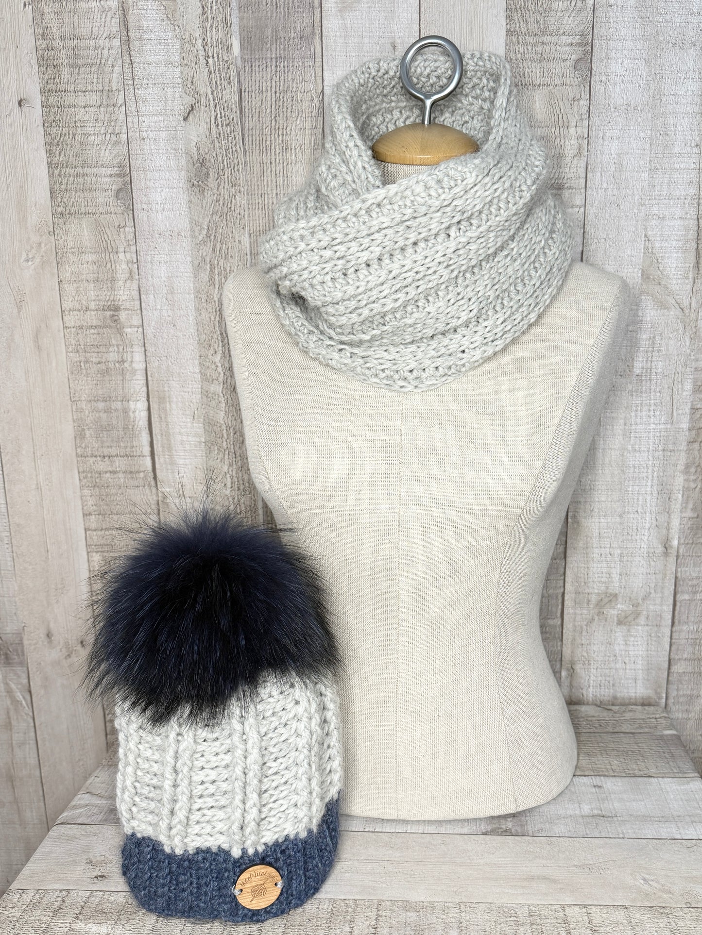 Ensemble tuque et écharpe en alpaga et laine