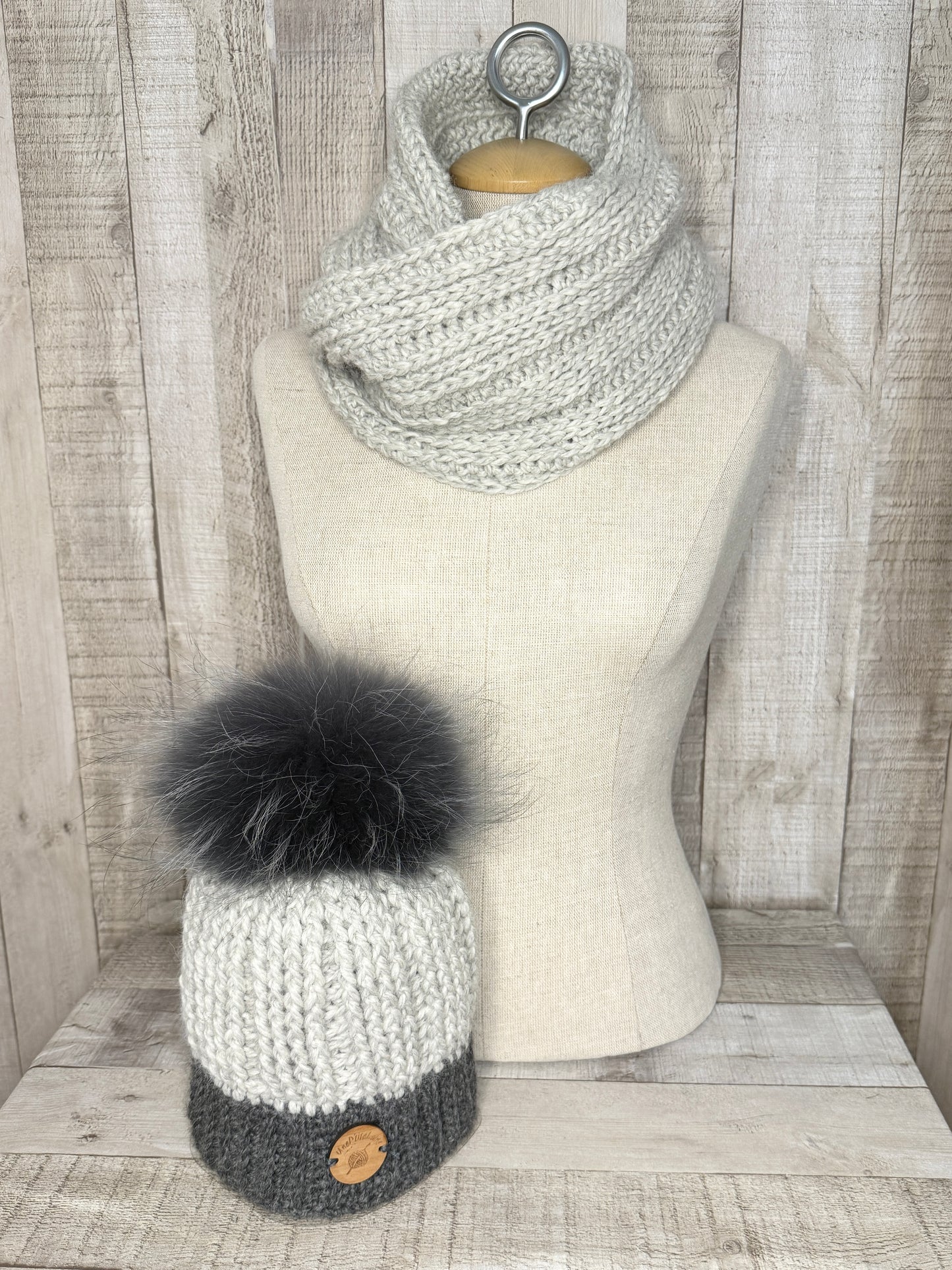 Ensemble tuque et écharpe en alpaga et laine