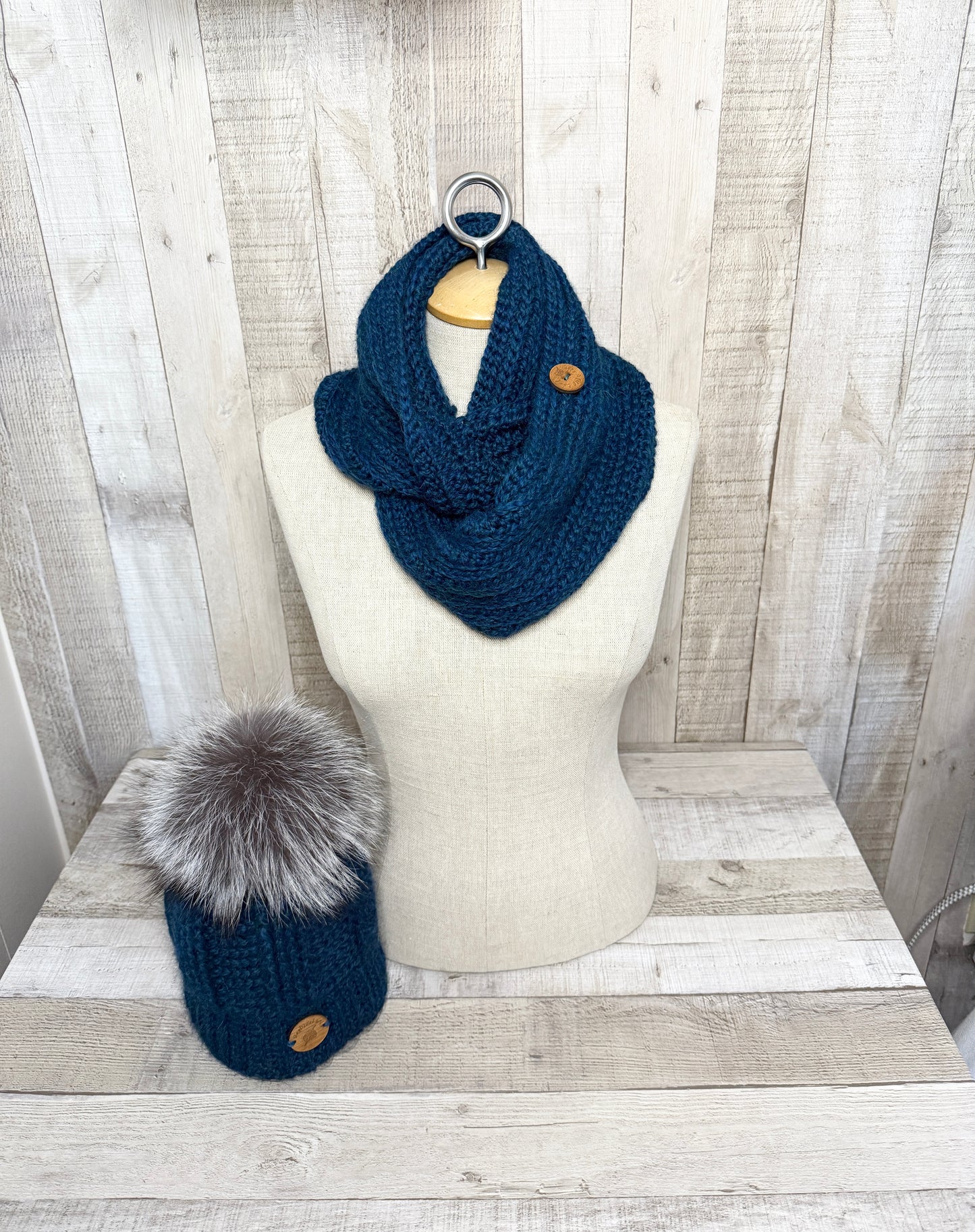 Ensemble tuque et écharpe en alpaga et laine