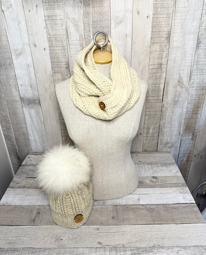 Ensemble tuque et écharpe en alpaga et laine