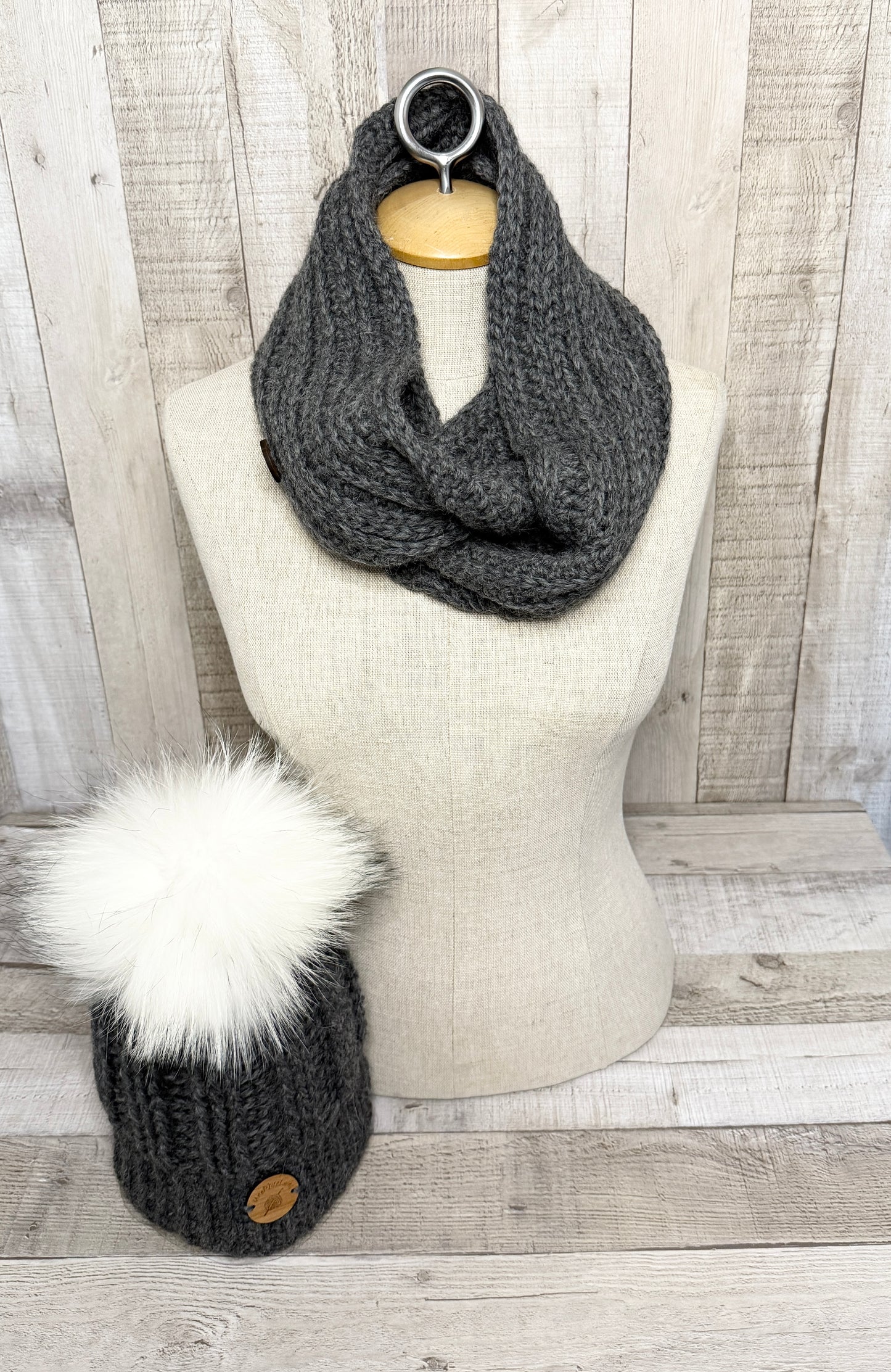 Ensemble tuque et écharpe en alpaga et laine