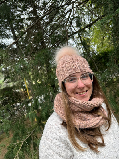 Ensemble tuque et écharpe en alpaga et laine