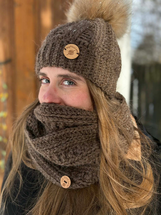 Ensemble tuque et écharpe en alpaga et laine