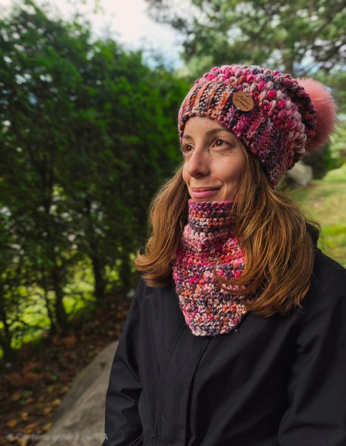Ensemble tuque et cache-cou en laine des montagnes