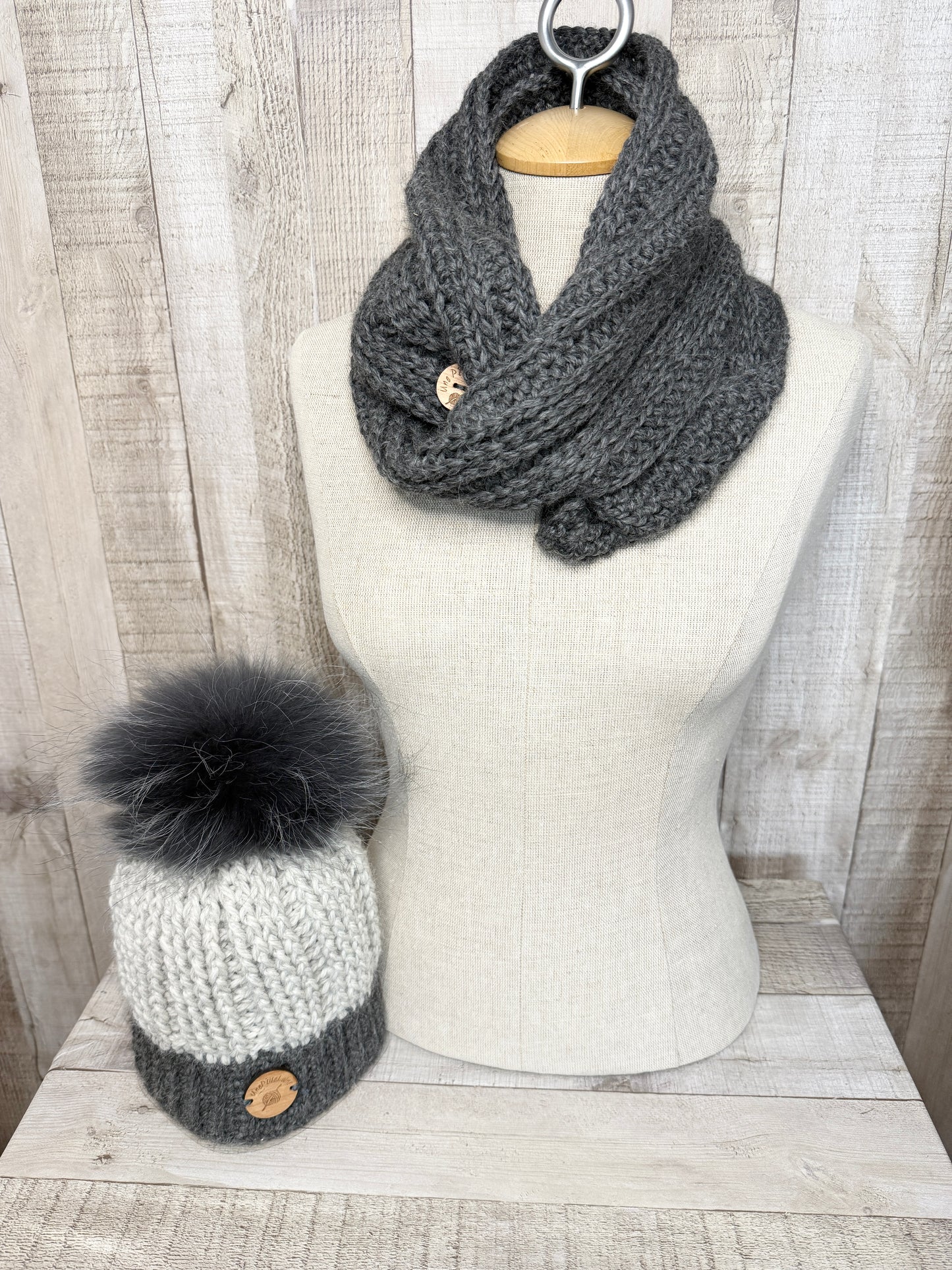 Ensemble tuque et écharpe en alpaga et laine