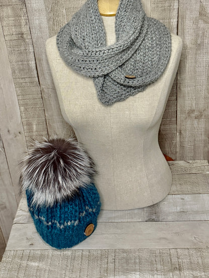 Ensemble tuque et écharpe en alpaga et laine